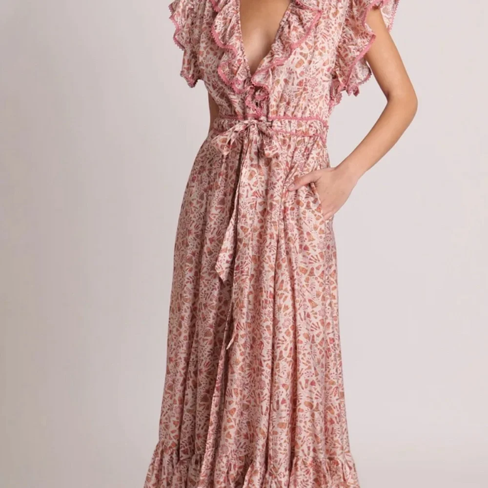 Sabina Musayev Jennifer Floral Ginger Print Maxi Dress size Medium - Picture 4 of 11